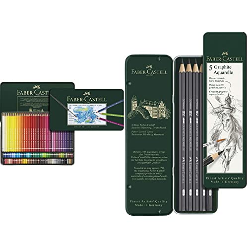 Faber-Castell 117511 - Aquarellstift Albrecht Dürer 120er Metalletui & 117805-5 Aquarellbleistifte GRAPHITE AQUARELLE, Inhalt: HB, 2B, 4B, 6B, 8B, Faber-Castell 117511 - Aquarellstift Albrecht Dürer 120er Metalletui & 117805-5 Aquarellbleistifte GRAPHITE AQUARELLE, Inhalt: HB, 2B, 4B, 6B, 8B, von Faber-Castell