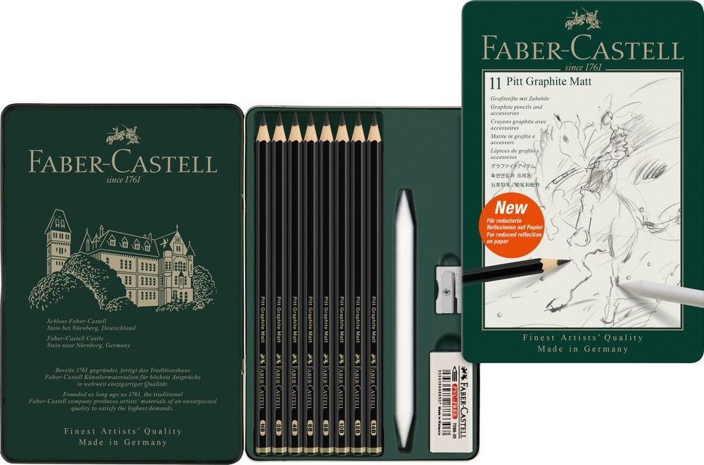 Faber-Castell Bleistift Pitt Graphite Matt Metalletui 11er Faber-Castell Bleistift Pitt Graphite Matt Metalletui 11er von Faber-Castell