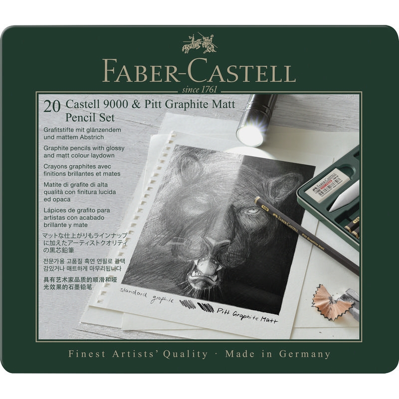 Faber-Castell Bleistift Pitt Graphite Matt & Castell 9000 20er Set im Metalletui Faber-Castell Bleistift Pitt Graphite Matt & Castell 9000 20er Set im Metalletui von Faber-Castell