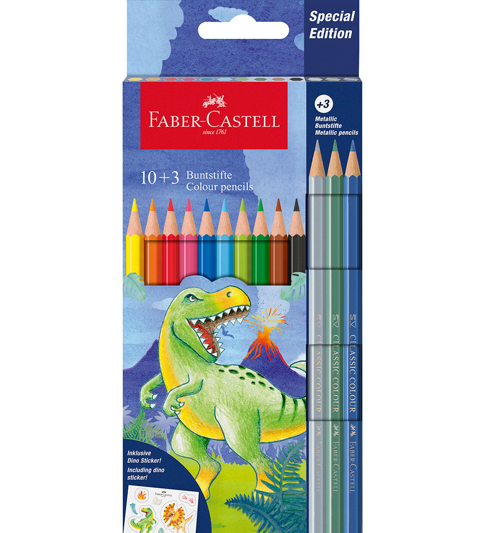 Faber-Castell Buntstifte - 10+3 st. - Dinosaur Metallic - Faber-Castell - One Size - Buntstiftsets Faber-Castell Buntstifte - 10+3 st. - Dinosaur Metallic - Faber-Castell - One Size - Buntstiftsets von Faber-Castell