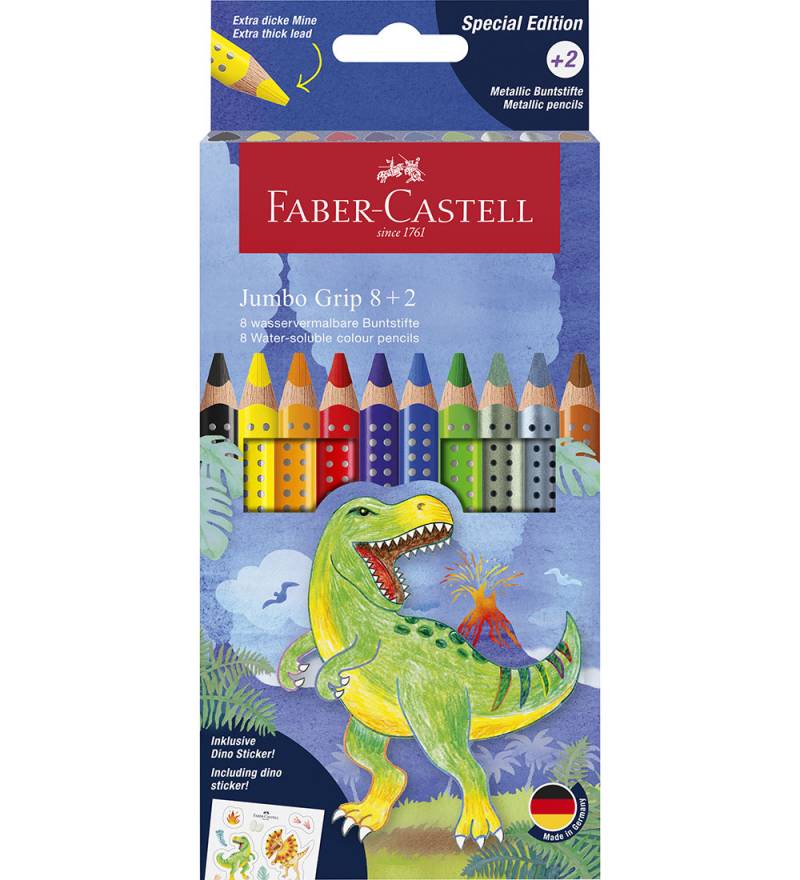 Faber-Castell Buntstifte - 10 st. - Jumbo Grip Dino - Faber-Castell - One Size - Buntstiftsets Faber-Castell Buntstifte - 10 st. - Jumbo Grip Dino - Faber-Castell - One Size - Buntstiftsets von Faber-Castell