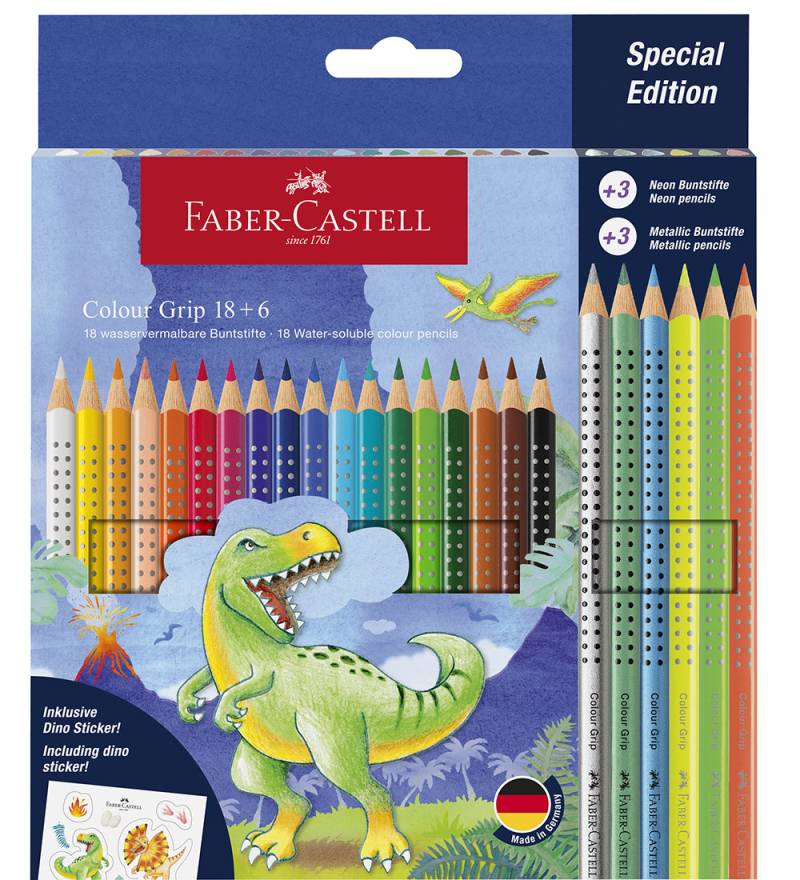 Faber-Castell Buntstifte - 24 st. - Grip Dino - Faber-Castell - One Size - Buntstiftsets von Faber-Castell