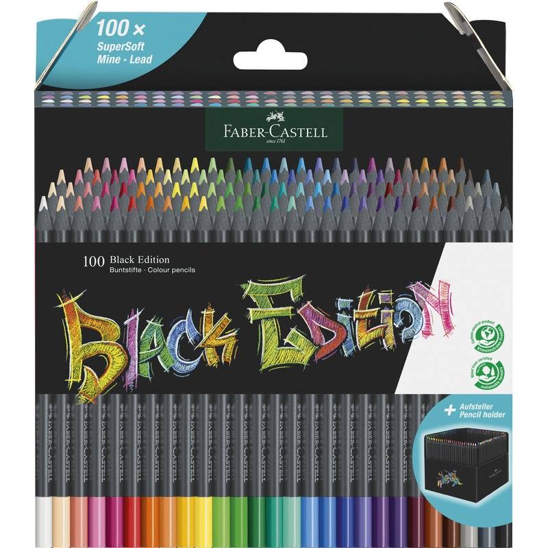 Faber-Castell Buntstifte Black Edition 100er Set im Kartonetui von Faber-Castell