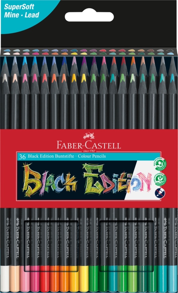 Faber-Castell Buntstifte Black Edition im Kartonetui 36 Stk. von Faber-Castell