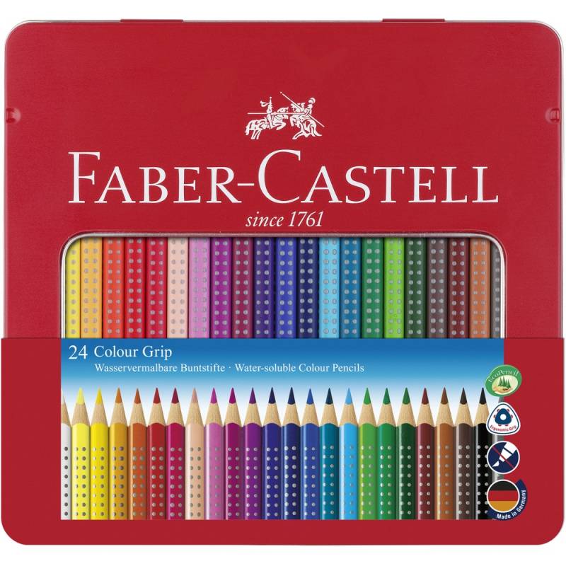 Faber-Castell Buntstifte Colour Grip 24 St./Pack. im Metalletui von Faber-Castell