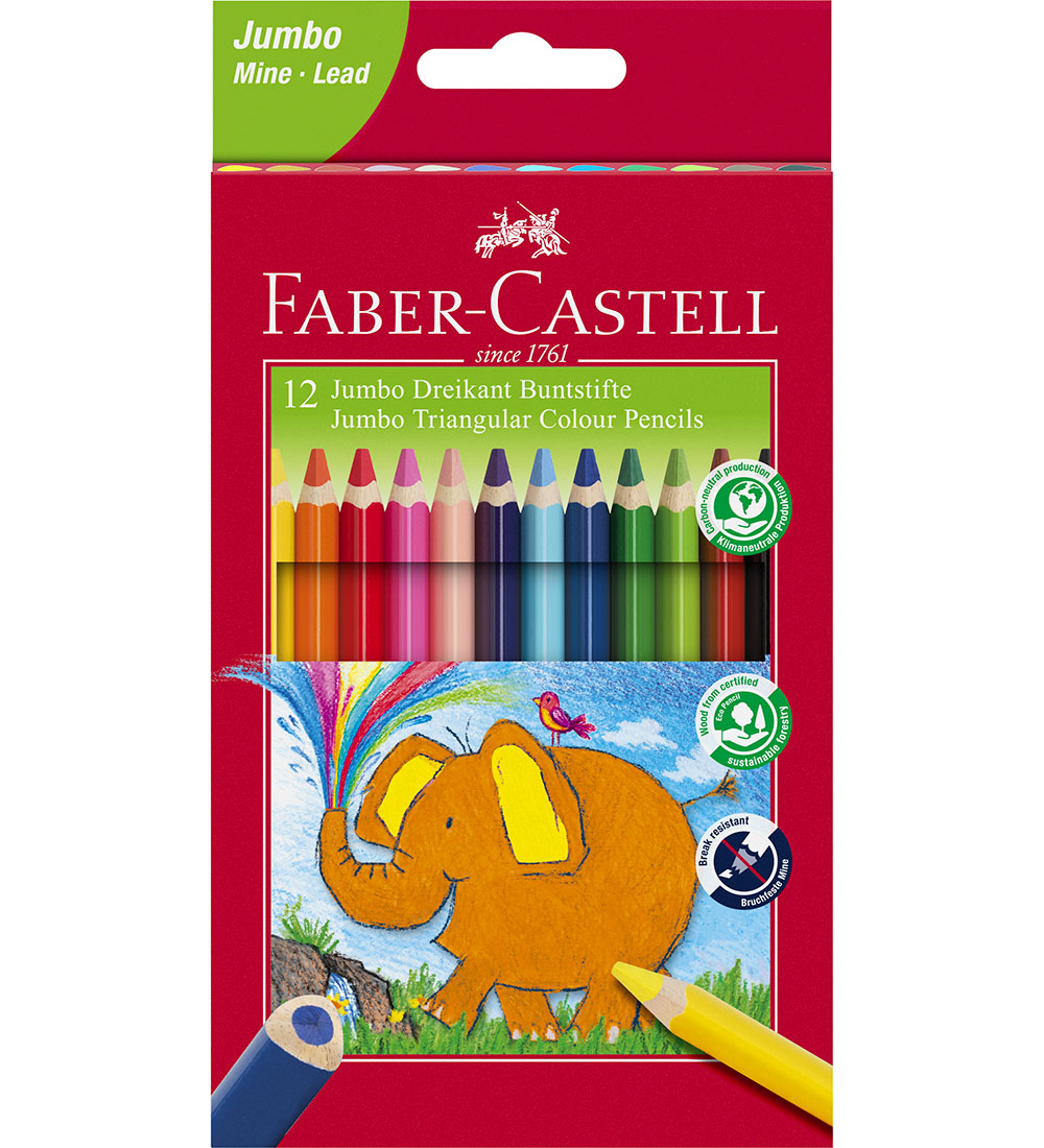 Faber-Castell Buntstifte - Dreikant - Jumbo - 5,4 mm - 12 Stück - Faber-Castell - One Size - Buntstiftsets Faber-Castell Buntstifte - Dreikant - Jumbo - 5,4 mm - 12 Stück - Faber-Castell - One Size - Buntstiftsets von Faber-Castell