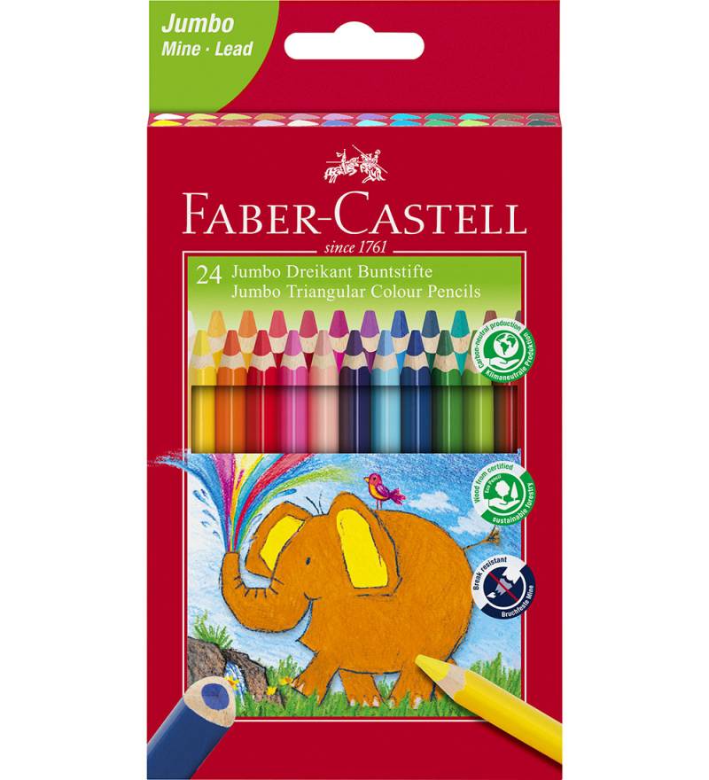 Faber-Castell Buntstifte - Dreikant - Jumbo - 5,4 mm - 24 Stück - Faber-Castell - One Size - Buntstiftsets Faber-Castell Buntstifte - Dreikant - Jumbo - 5,4 mm - 24 Stück - Faber-Castell - One Size - Buntstiftsets von Faber-Castell