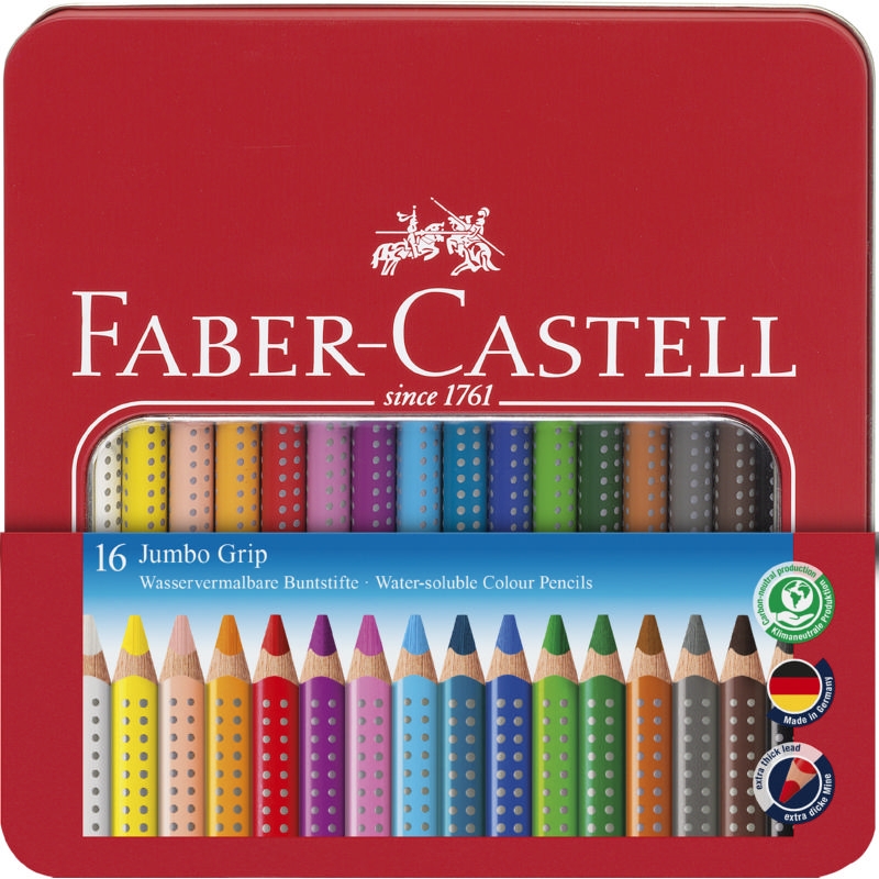 Faber-Castell Buntstifte Jumbo Grip 16er Set im Metalletui von Faber-Castell