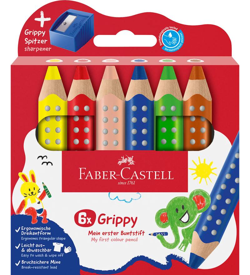 Faber-Castell Buntstifte - XXL Jumbo Grip + Anspitzer - 6 st. - Faber-Castell - One Size - Buntstiftsets Faber-Castell Buntstifte - XXL Jumbo Grip + Anspitzer - 6 st. - Faber-Castell - One Size - Buntstiftsets von Faber-Castell