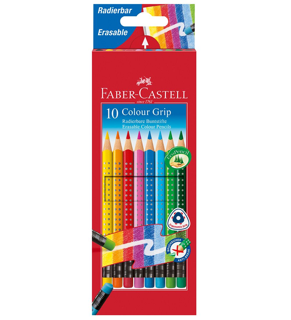 Faber-Castell Buntstifte m. Radiergummi - Grip - 10 st. - Mult - Faber-Castell - One Size - Buntstiftsets Faber-Castell Buntstifte m. Radiergummi - Grip - 10 st. - Mult - Faber-Castell - One Size - Buntstiftsets von Faber-Castell