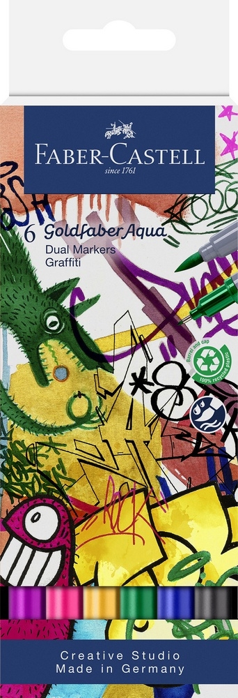 Faber-Castell Dual Marker Goldfaber Aqua Graffiti 6er Etui Faber-Castell Dual Marker Goldfaber Aqua Graffiti 6er Etui von Faber-Castell