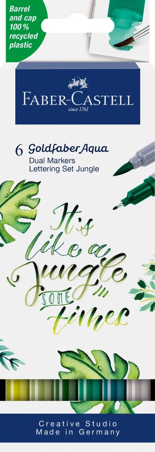 Faber-Castell Dual Marker Goldfaber Aqua Lettering Jungle 6er Etui von Faber-Castell