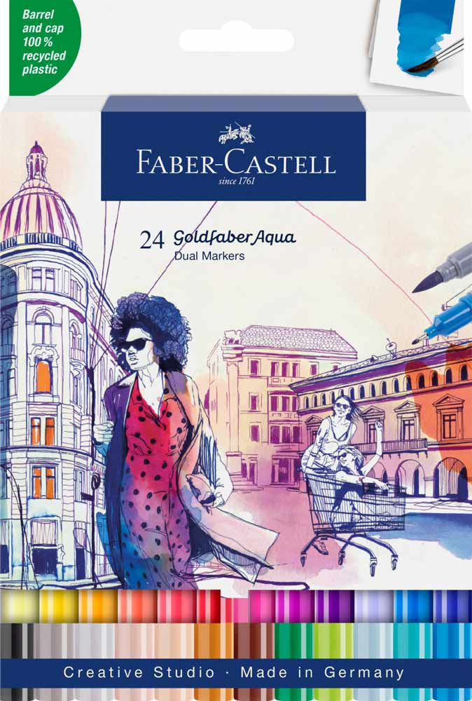 Faber-Castell Dual Marker Goldfaber Aqua Marker 24er Etui von Faber-Castell