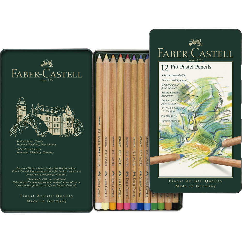 Faber-Castell Farbstift Pitt Pastell 12er Metalletui von Faber-Castell