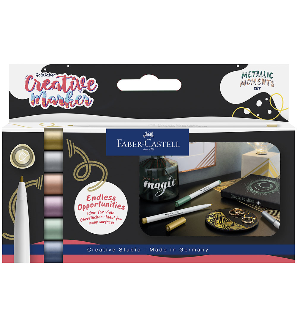 Faber-Castell Filzstifte - Kreativer Marker - 6 st. - Metallic M - Faber-Castell - One Size - Filzstifte Faber-Castell Filzstifte - Kreativer Marker - 6 st. - Metallic M - Faber-Castell - One Size - Filzstifte von Faber-Castell