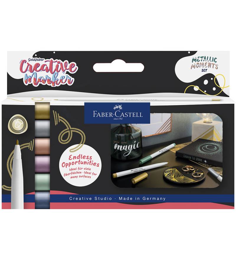 Faber-Castell Filzstifte - Kreativer Marker - 6 st. - Metallic M - Faber-Castell - One Size - Filzstifte Faber-Castell Filzstifte - Kreativer Marker - 6 st. - Metallic M - Faber-Castell - One Size - Filzstifte von Faber-Castell
