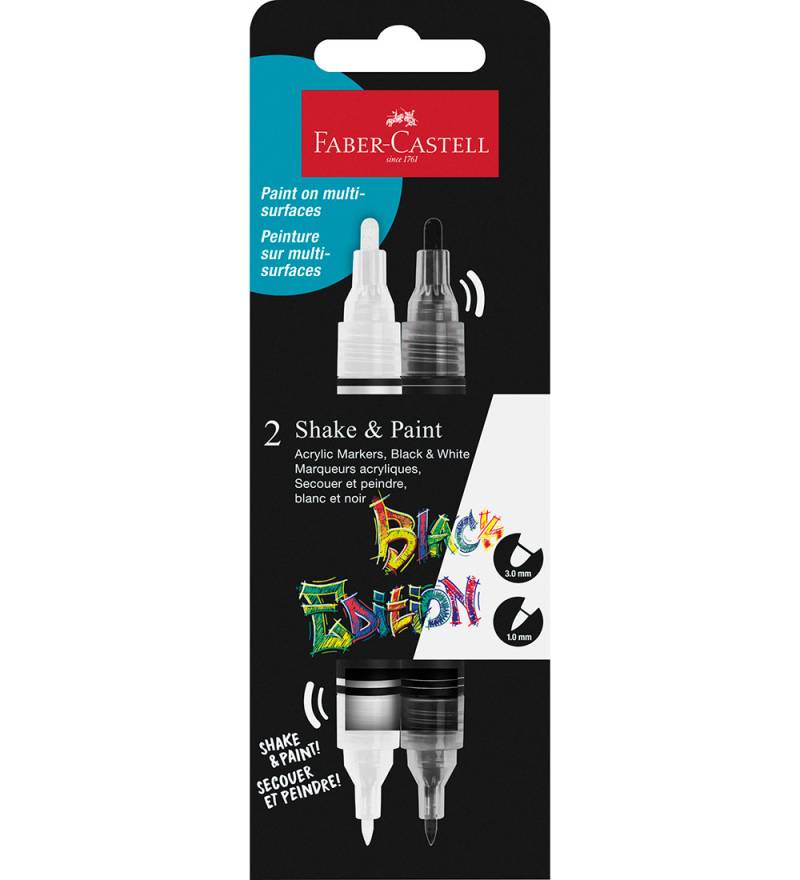 Faber-Castell Filzstifte - Shake & Paint Acryl - 2 st. - Schwarz - Faber-Castell - One Size - Filzstifte Faber-Castell Filzstifte - Shake & Paint Acryl - 2 st. - Schwarz - Faber-Castell - One Size - Filzstifte von Faber-Castell