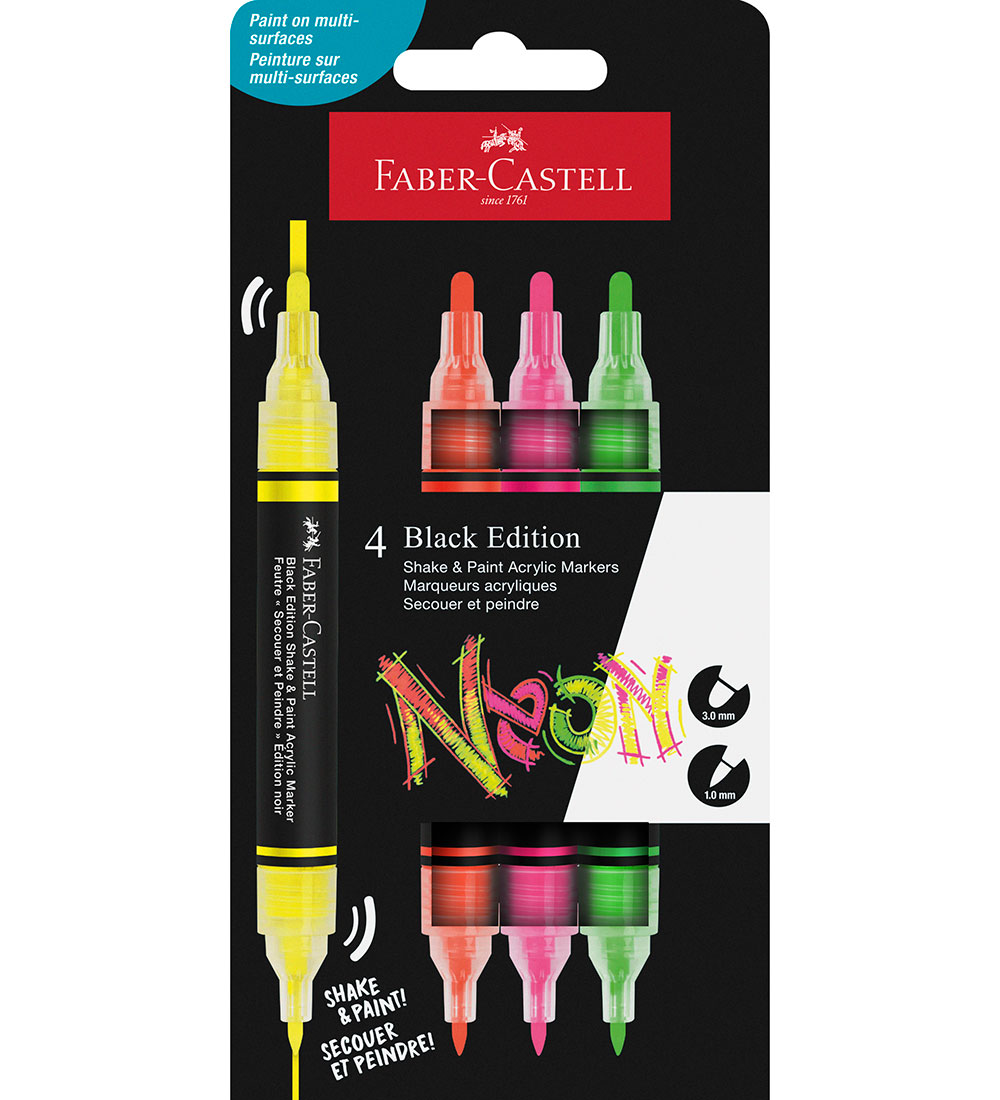 Faber-Castell Filzstifte - Shake & Paint Acryl - 4 st. - Neon - Faber-Castell - One Size - Filzstifte Faber-Castell Filzstifte - Shake & Paint Acryl - 4 st. - Neon - Faber-Castell - One Size - Filzstifte von Faber-Castell