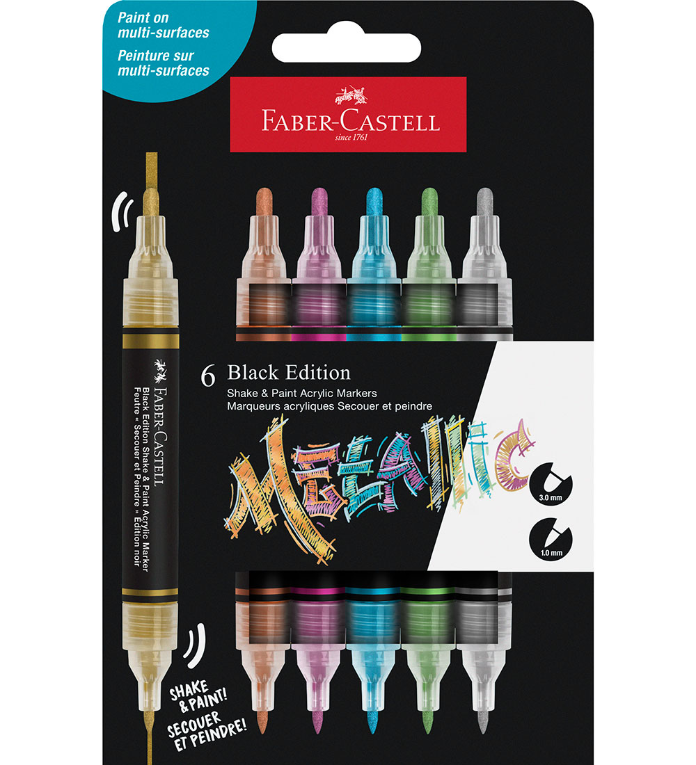 Faber-Castell Filzstifte - Shake & Paint Acryl - 6 st. - Metalli - Faber-Castell - One Size - Filzstifte Faber-Castell Filzstifte - Shake & Paint Acryl - 6 st. - Metalli - Faber-Castell - One Size - Filzstifte von Faber-Castell