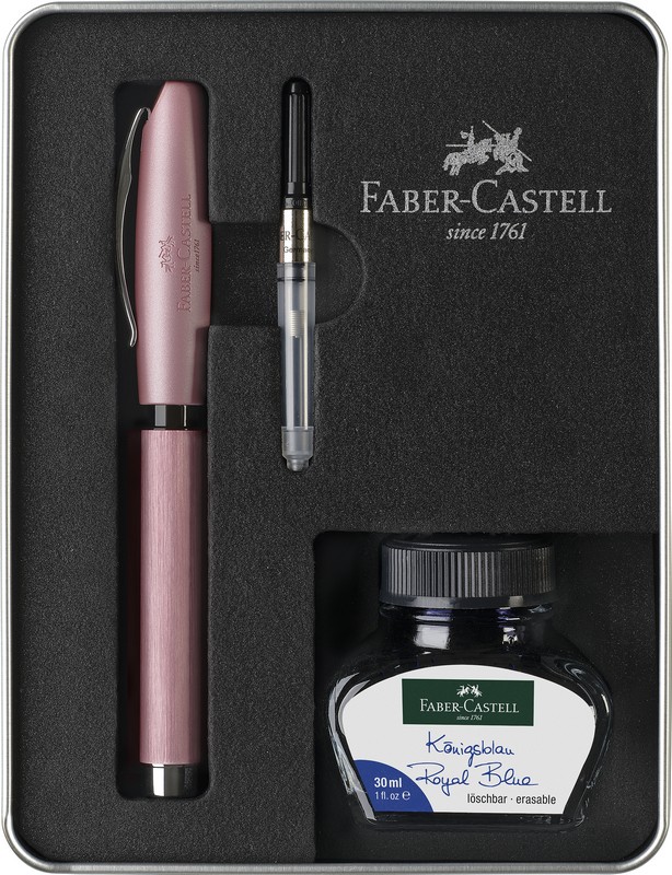 Faber-Castell Füllfederhalter Set Essentio Aluminium Rosé M von Faber-Castell