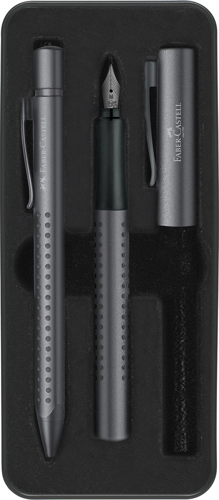 Faber-Castell Füllfederhalter und Kugelschreiber  Grip 2011 Edition anthrazit im Geschenketui von Faber-Castell