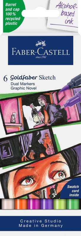 Faber-Castell Marker Goldfaber Sketch Dual Marker 6er Etui Graphic Novel von Faber-Castell