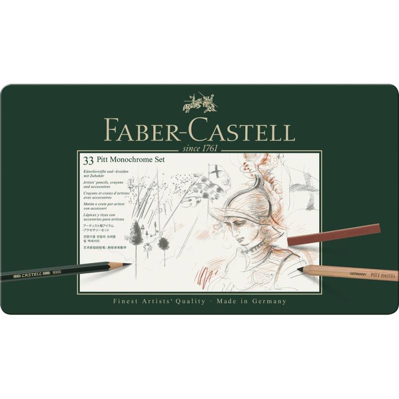 Faber-Castell Pitt Monochrome Set Groß Metalletui von Faber-Castell