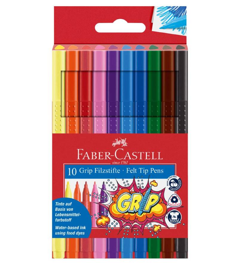 Faber-Castell Tuschen - Grip - 10 st. - Bunt - Faber-Castell - One Size - Filzstifte Faber-Castell Tuschen - Grip - 10 st. - Bunt - Faber-Castell - One Size - Filzstifte von Faber-Castell