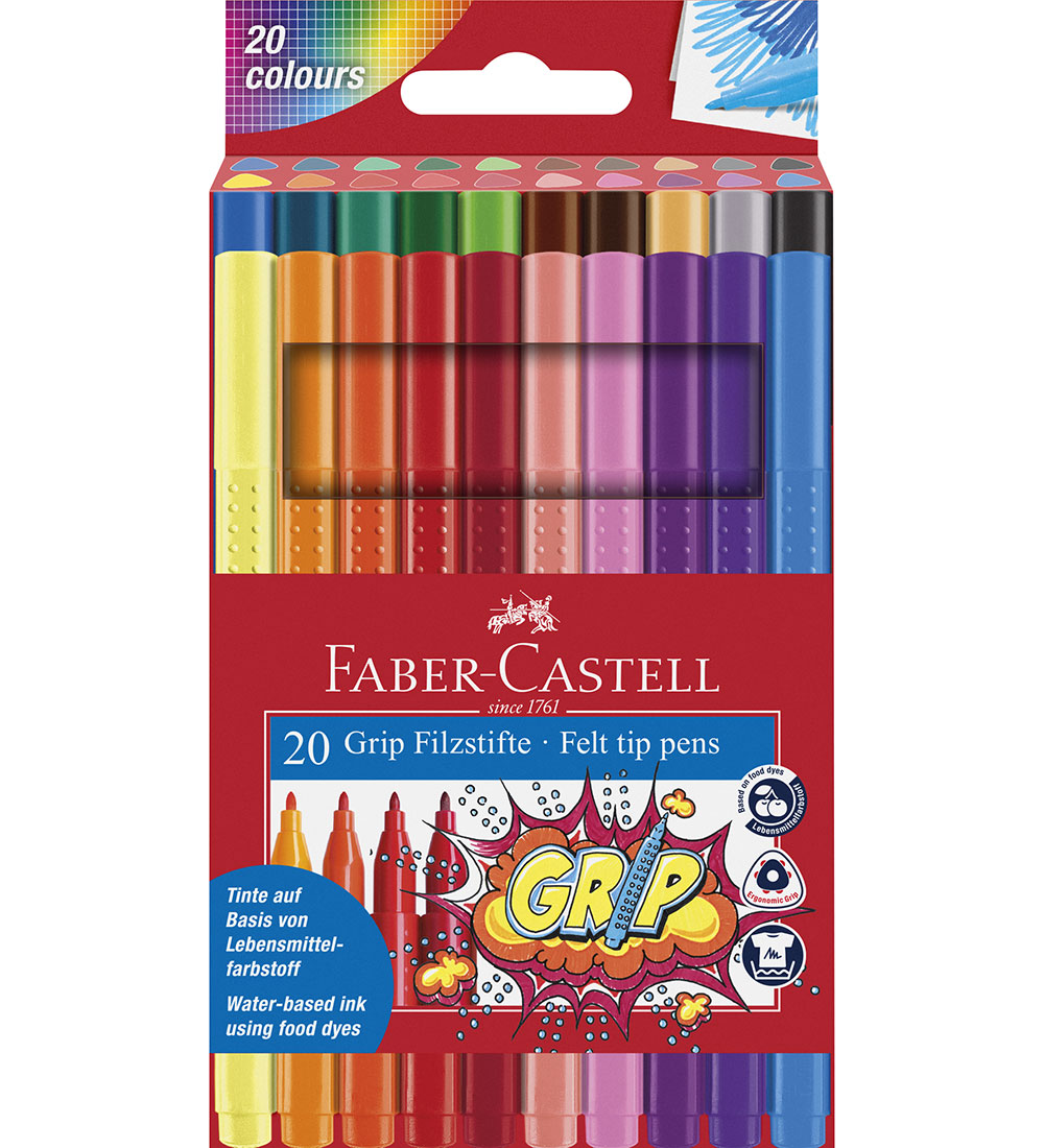 Faber-Castell Tuschen - Grip - 20 st. - Bunt - Faber-Castell - One Size - Filzstifte Faber-Castell Tuschen - Grip - 20 st. - Bunt - Faber-Castell - One Size - Filzstifte von Faber-Castell