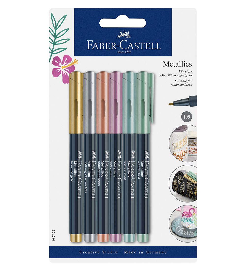 Faber-Castell Tuschen - Metallic Pen - 6 st. - Bunt - Faber-Castell - One Size - Filzstifte Faber-Castell Tuschen - Metallic Pen - 6 st. - Bunt - Faber-Castell - One Size - Filzstifte von Faber-Castell
