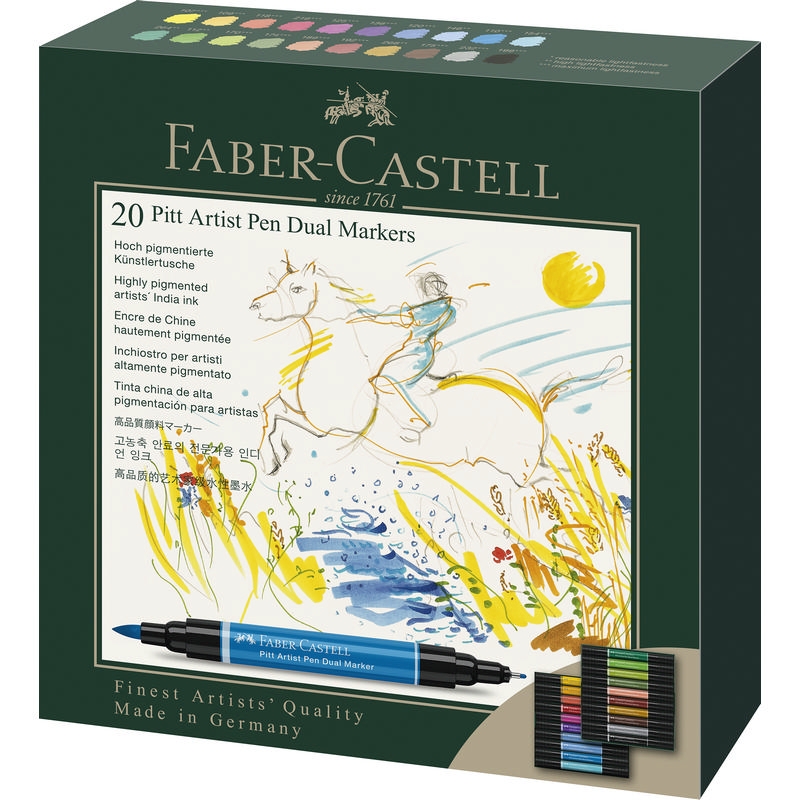 Faber-Castell Tuschestift PITT Artist Pen Dual Marker 20er Set im Kartonetui von Faber-Castell