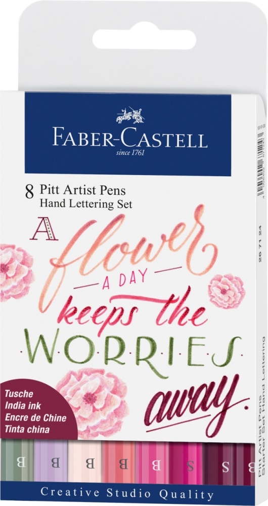 Faber-Castell Tuschestift PITT artist pen Lettering Pinktöne 8 Stk. von Faber-Castell