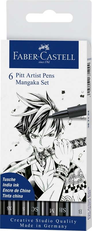 Faber-Castell Tuschestift PITT artist pen Mangaka 6er Set von Faber-Castell
