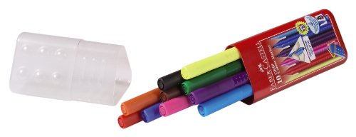 Fasermaler GRIP COLOUR MARKER, 10er Kunststoffköcher, farbig sortiert von Faber-Castell