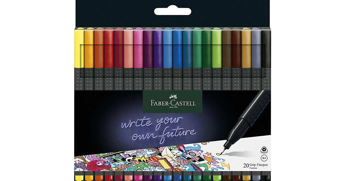 Fineliner GRIP Finepen, 20 Farben mehrfarbig Modell 1 Fineliner GRIP Finepen, 20 Farben mehrfarbig Modell 1 von Faber-Castell