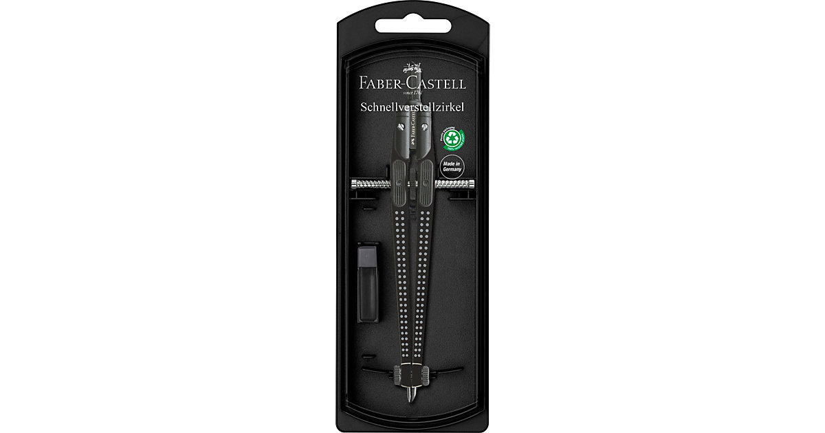 Schnellverstellzirkel GRIP, schwarz, inkl. Ersatzteilen & Minen Schnellverstellzirkel GRIP, schwarz, inkl. Ersatzteilen & Minen von Faber-Castell