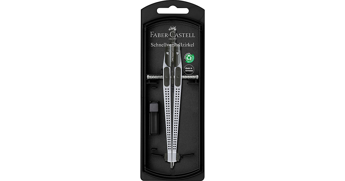 Schnellverstellzirkel GRIP, silber, inkl. Ersatzteilen & Minen Schnellverstellzirkel GRIP, silber, inkl. Ersatzteilen & Minen von Faber-Castell
