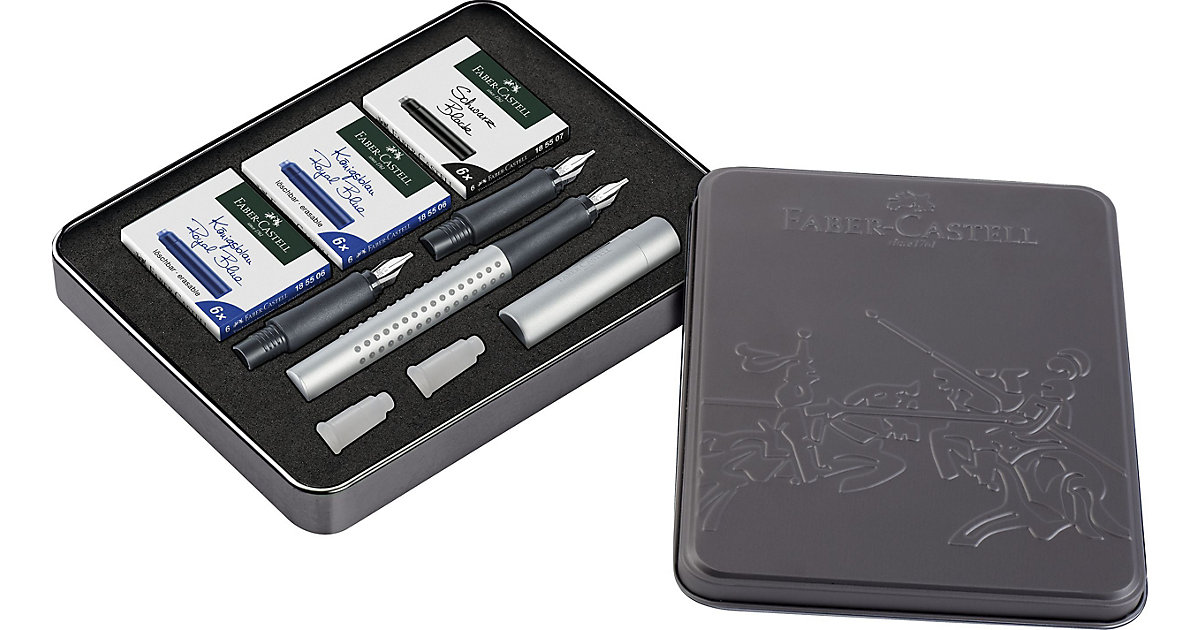 Kalligrafie-Geschenkset GRIP 2011 silber in Metalldose, 20-tlg. Kalligrafie-Geschenkset GRIP 2011 silber in Metalldose, 20-tlg. von Faber-Castell
