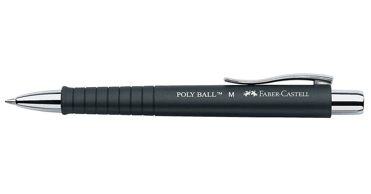 Kugelschreiber POLY BALL, Mine: M, Schaftfarbe: schwarz von Faber-Castell