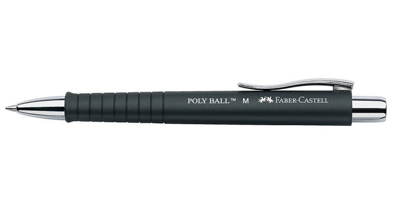 Kugelschreiber POLY BALL, Mine: M, Schaftfarbe: schwarz von Faber-Castell