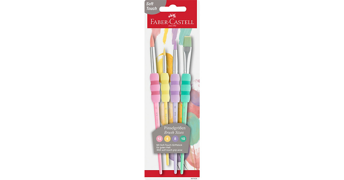 Schulmalpinsel Pastell mit Softgriff, 4 Stärken Schulmalpinsel Pastell mit Softgriff, 4 Stärken von Faber-Castell