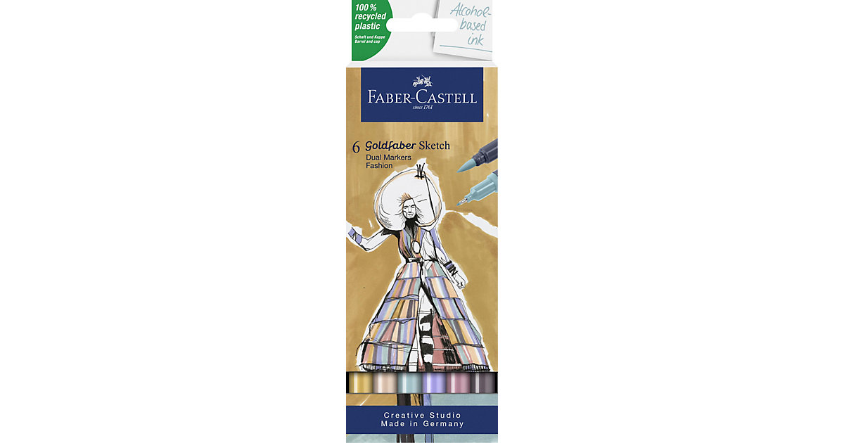Sketch Marker Goldfaber Fashion, 6 Farben mehrfarbig Modell 3 Sketch Marker Goldfaber Fashion, 6 Farben mehrfarbig Modell 3 von Faber-Castell