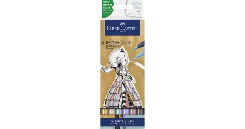 Sketch Marker Goldfaber Fashion, 6 Farben mehrfarbig Modell 3 von Faber-Castell
