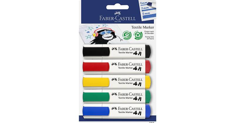 Textilmarker, 5 Farben von Faber-Castell