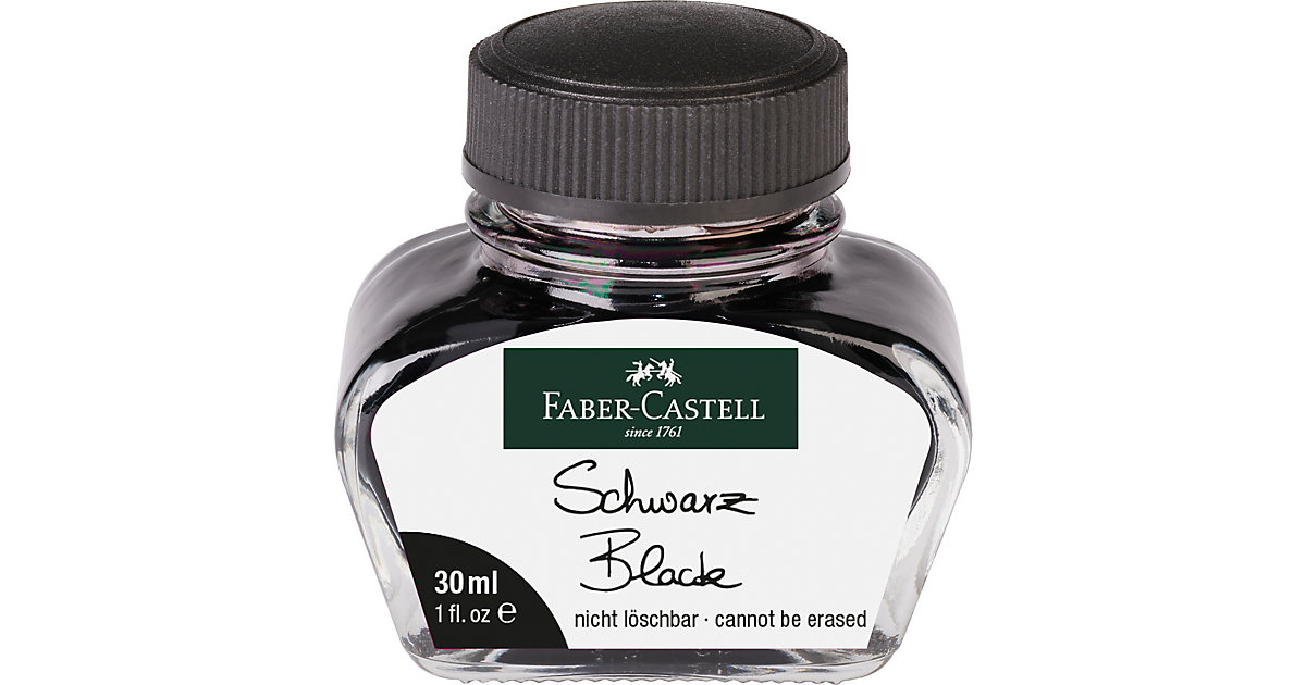 Tinte im Glas schwarz, löschen, 30 ml von Faber-Castell