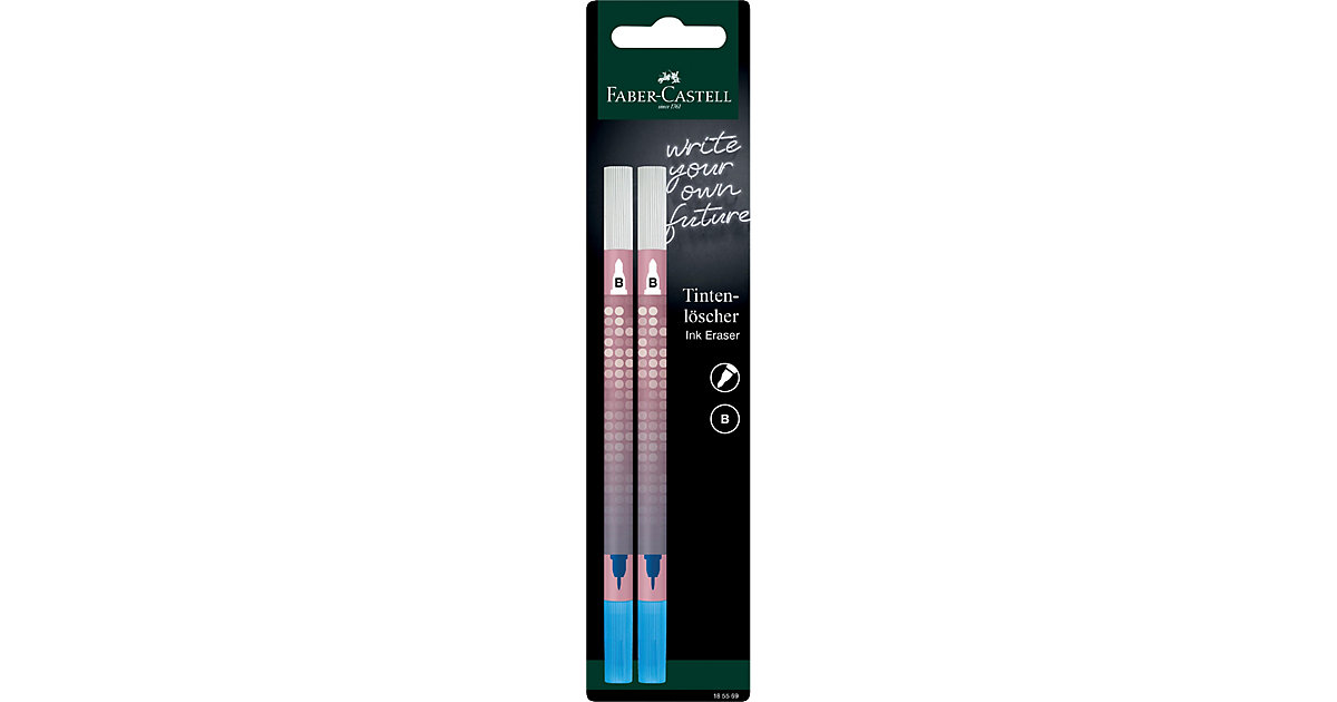 Tintenlöscher Korrekturspitze B, 2 Stück rosa/blau Tintenlöscher Korrekturspitze B, 2 Stück rosa/blau von Faber-Castell
