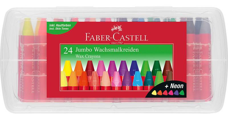 Wachsmalkreiden JUMBO, 24 Farben in Kunststoffbox mehrfarbig Modell 1 von Faber-Castell