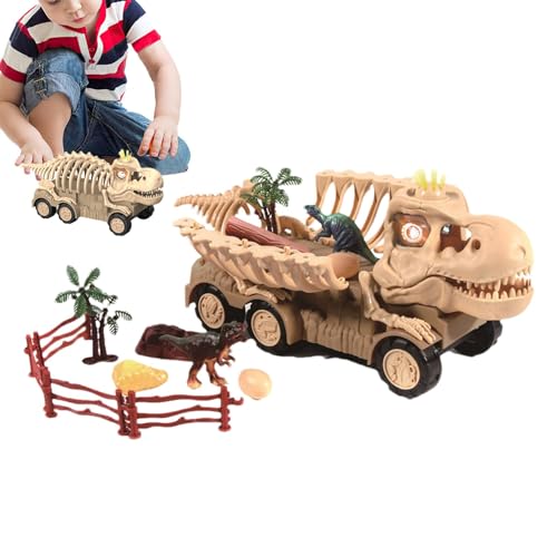 Dinosaurierspielzeug für Kinder,Dinosaurier-Truck-Set | Cartoon-Transportwagen für Kinder,Niedlicher Spielzeug-LKW für und Mädchen, tragbares Fahrzeugspielzeug zur Verbesserung der Feinmotorik von Fabixoin