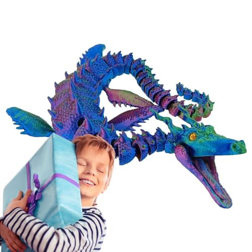 Fabixoin 3D-Drachen-Zappelspielzeug, 3D-gedruckte Drachen, 3D-gedrucktes Drachenspielzeug, Voll beweglicher Drache, Chefschreibtischspielzeug, Zappeldrache für Kinder und Erwachsene von Fabixoin
