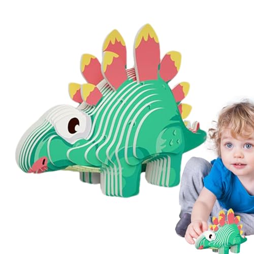 Fabixoin Dinosaurier-Puzzles für Kinder,3D-Dinosaurier-Puzzles | 3D-Dinosaurier-Papierpuzzlespielzeug | 3D-Dinosaurier-Lernaktivität, pädagogische Bausteine ​​für das Training der von Fabixoin